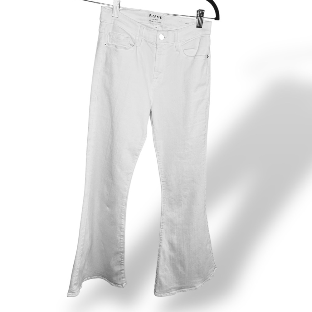 FRAME Le Bell White Flare Wide-Leg Jeans Size 25